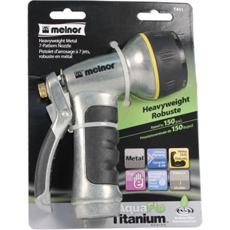 Melnor Melnor XT451-T451 4.5 in. 7-Pattern Aquaflo Titanium Heavyweight Nozzle XT451/T451